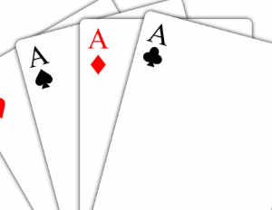 Les 4 as d'un jeu de cartes