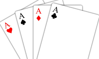 Les 4 as d'un jeu de cartes